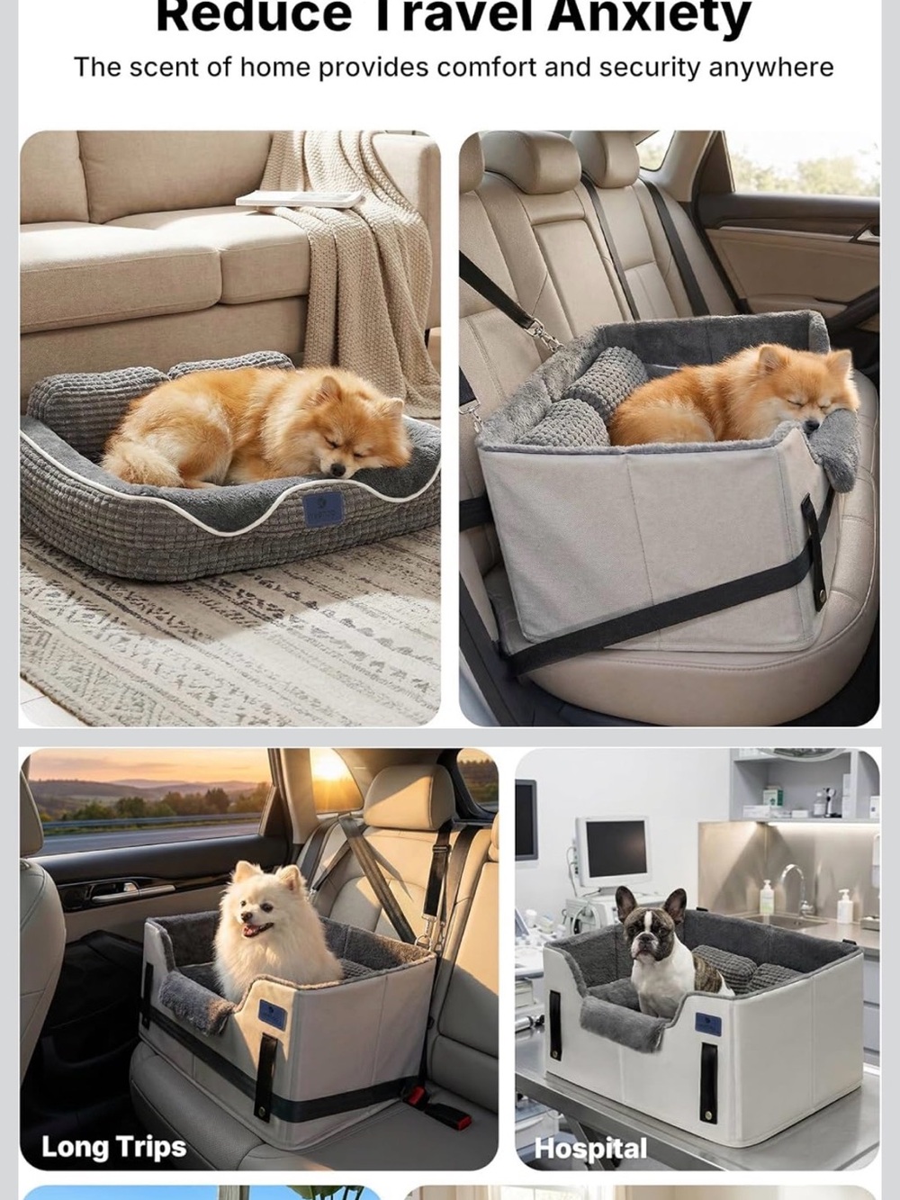 Plush Faux Fur Pet Booster bed travel Seat in Gray new out of box
Carry on